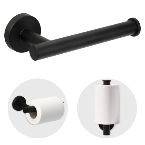 Matte Black Toilet Paper Holder - Wall-Mounted & Sturdy Design