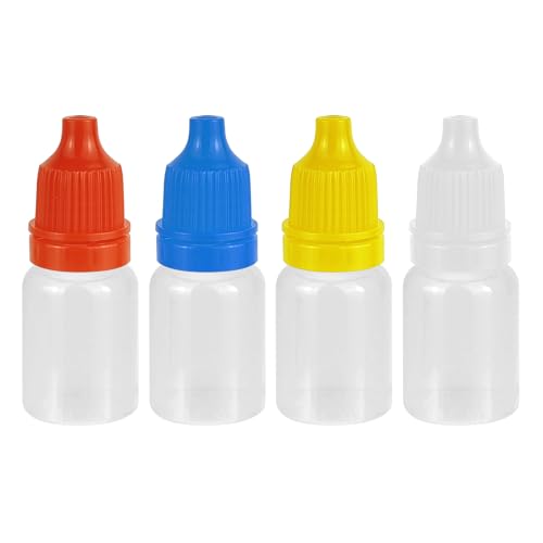 5ml Plastic Squeezable Dropper Bottles, 4 Pack Travel Liquid Dispensers