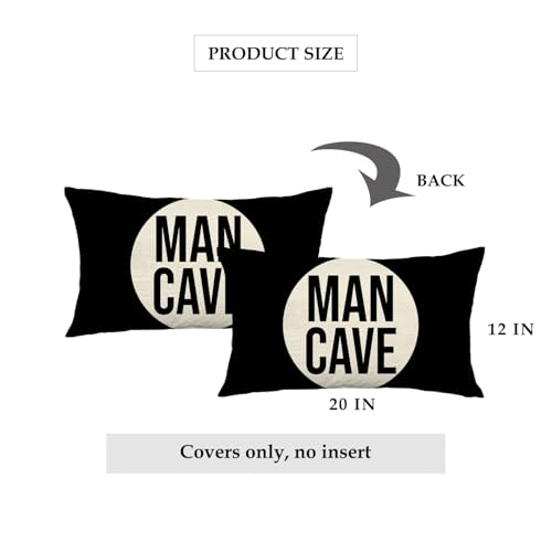 Funny Man Cave Lumbar Pillow Cover - 12x20 inches Polyester