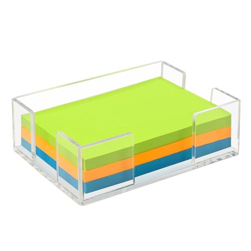 Clear Acrylic Rectangular Sticky Note Holder for 4x6 Inch Pads