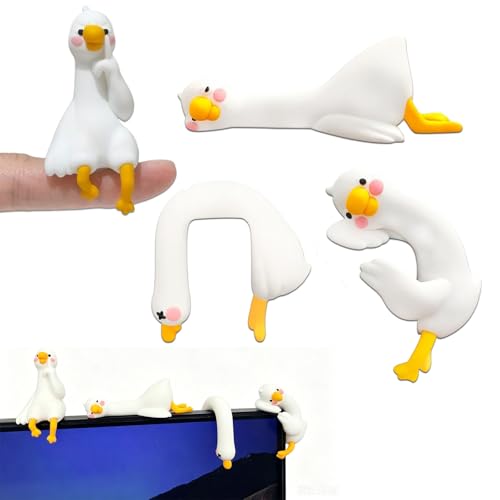 Mini Resin Goose Figurines - 4-Pack Desk Decor for Office & Home