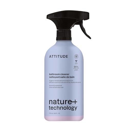 ATTITUDE Bathroom Cleaner Spray, Lemon & Rosewood, 26 Fl Oz - EWG Verified