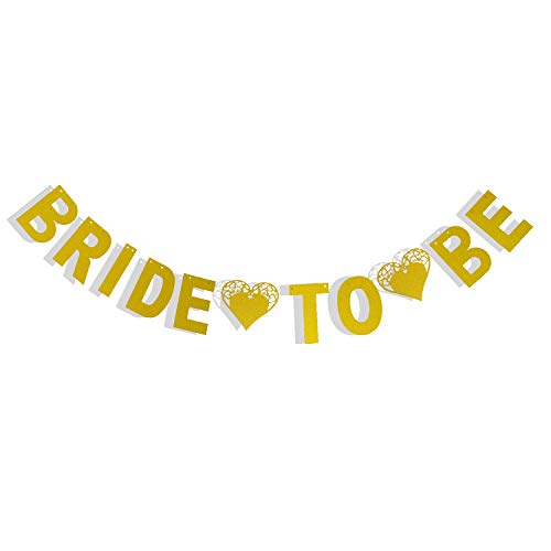 Glitter Gold Bride to Be Banner for Bridal Shower & Bachelorette