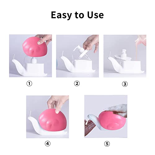 Cute Pink Snail Soap Dispenser - 120ml Hand Pump for Kids