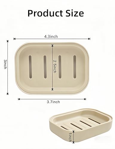 Double Layer Soap Dish - 4 Pack, Drainage & Vibrant Colors