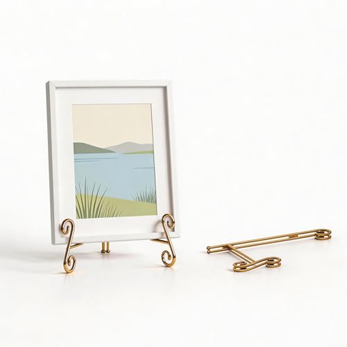 Gold 6 Inch Plate Display Stand Pack of 2 Heavy Duty Iron Easels