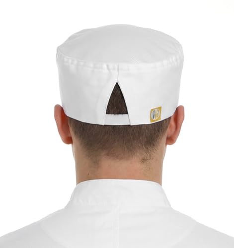 White Chef Hat for Men and Women - Comfortable Breathable Beanie
