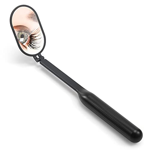 Miuffue Foldable Lash Mirror for Eyelash Extensions, 270° Rotating Black