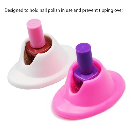 2 Pcs Silicone Nail Polish Bottle Holder - Anti-Spill Manicure Stand