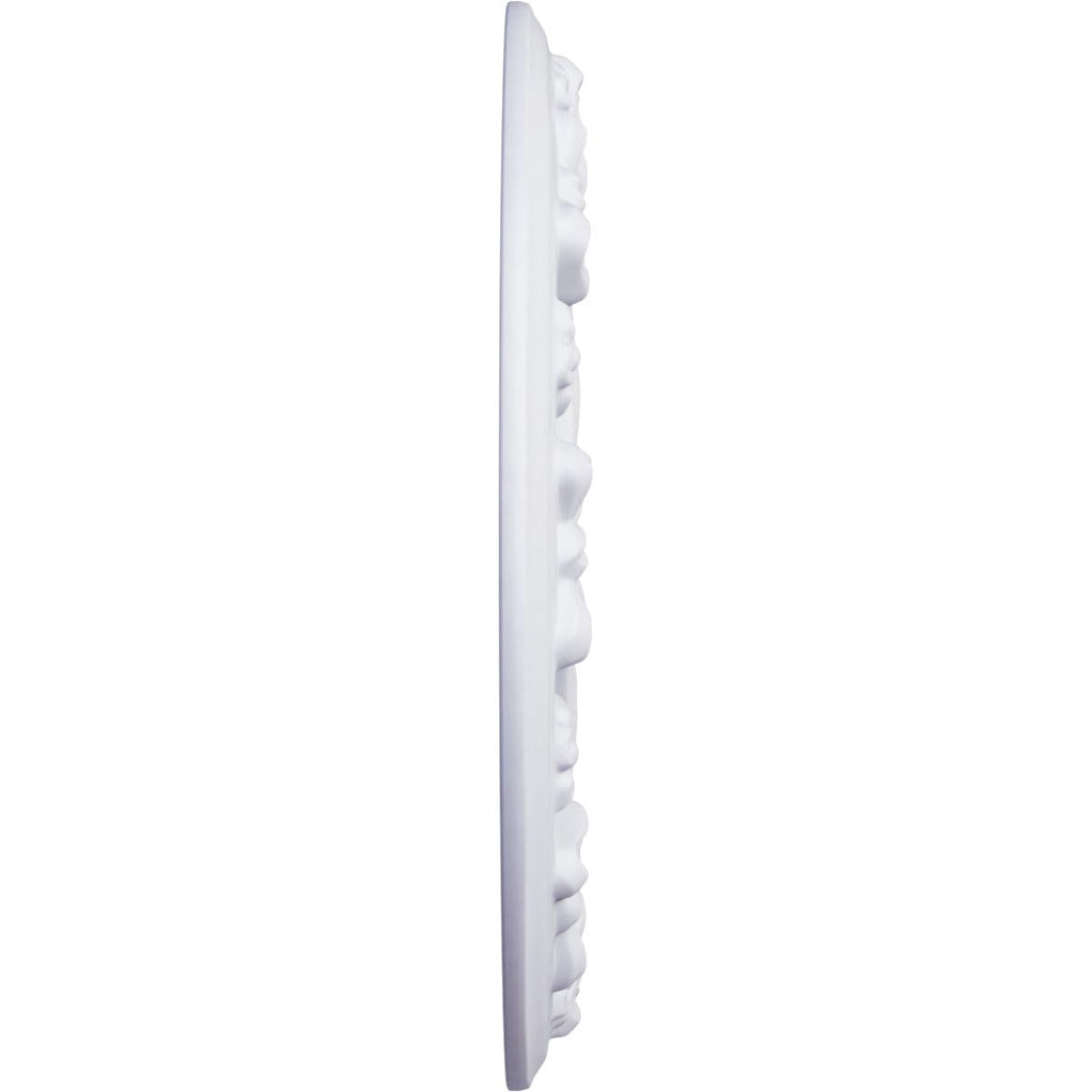 Ekena Millwork CM12RI Ribbon with Bow Ceiling Medallion, 12 1/4"OD x 7 1/2"ID x 7/8"P, Primed