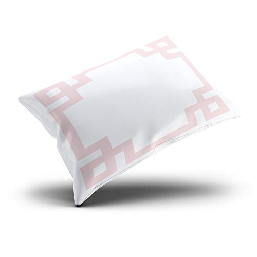 Personalized Greek Key Border Pillowcase 12x24 inches - Lumbar Throw Cover
