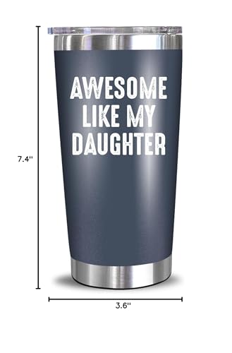 Awesome Like Daughter Navy 20oz Dad Tumbler - Father's Day Gift for Cool Dad