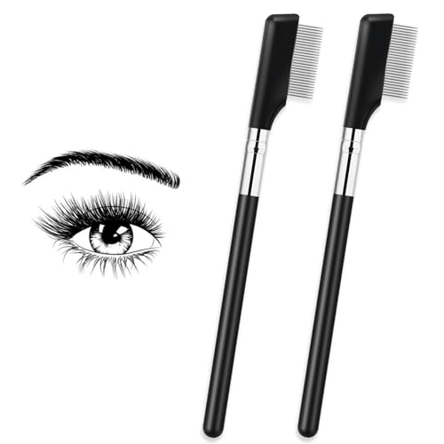 Metal Eyelash Comb Separator 2 Pack - Stainless Steel Lash Grooming Tool