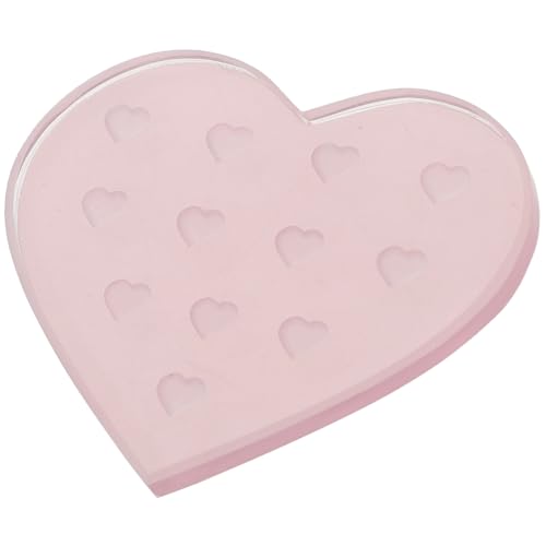 Beaupretty Heart Shape Glass Eyelash Extension Glue Holder - Pink