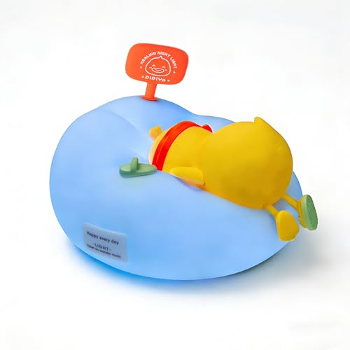 AuroraNiteBeam Duck Night Light for Kids, 7-Color Silicone Nursery Lamp