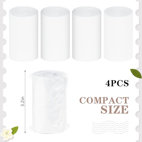4 Packs Packable Camp Toilet Tissue Soft Travel Toilet Paper - Coreless Travel Size Toilet Paper for Camping Hiking Outdoors