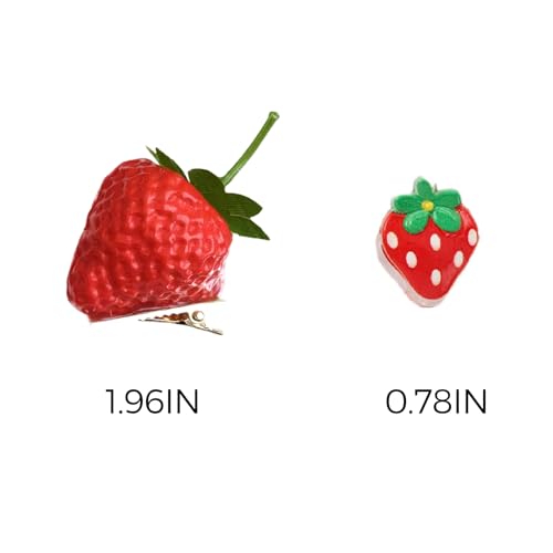 12 PCS Strawberry Hair Claw Clips Cute Plastic Fruit Hair Barrettes