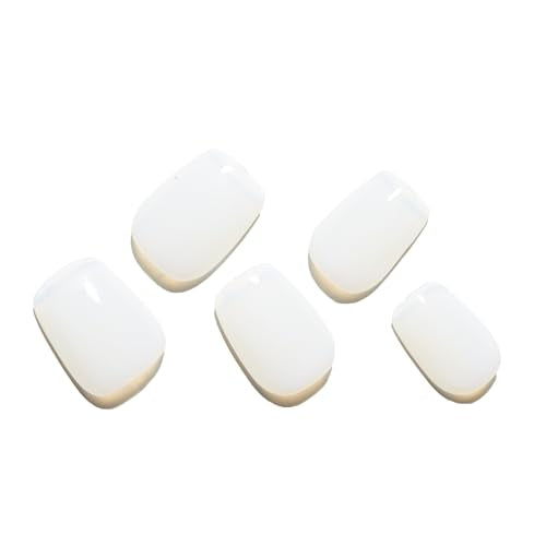 GLAMERMAID Pure White Press On Nails Extra Short Square Handmade Gel False Nails