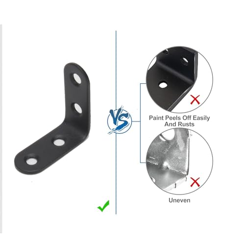 40PCS Heavy-Duty Stainless Steel L Brackets 1.57x1.57 Inch with 80 Screws for Furniture Support
