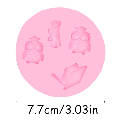 Graduation Owl Silicone Molds 2-Pack for Chocolate Candy and Fondant