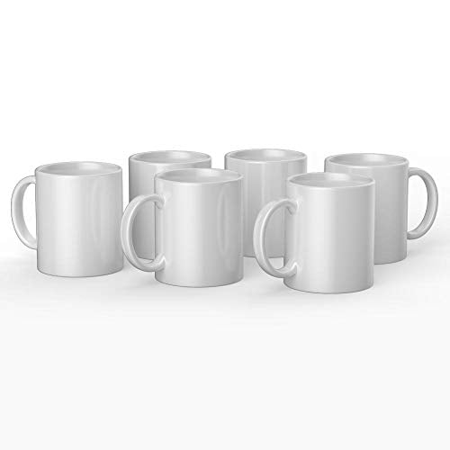 Cricut 15oz Sublimation Mug - Ceramic, Dishwasher & Microwave Safe, 6 Pack
