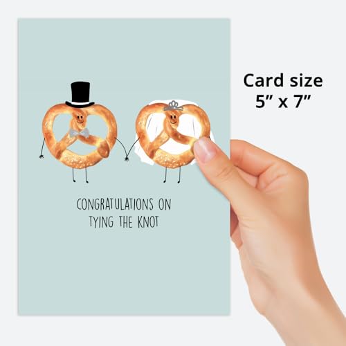 Funny Wedding Card - Tying the Knot Pretzel Design by Dotty about Paper