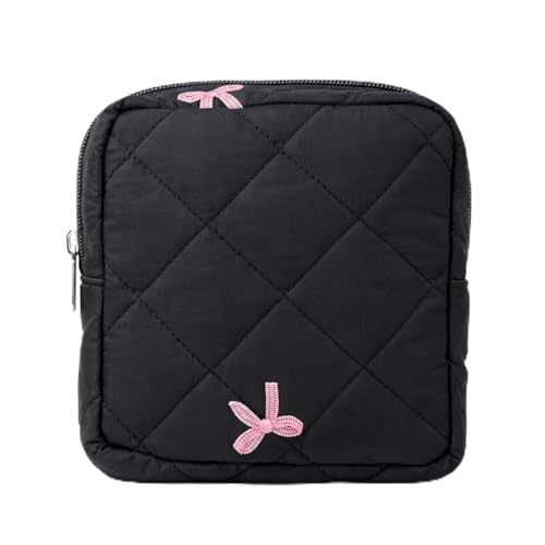 JJUNW Portable Period Bag Cute Bow Tie Sanitary Pouch for Travel