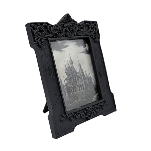 SIKOO 2.5x3.5 Vintage Picture Frame, Small Gothic Antique Black Frame