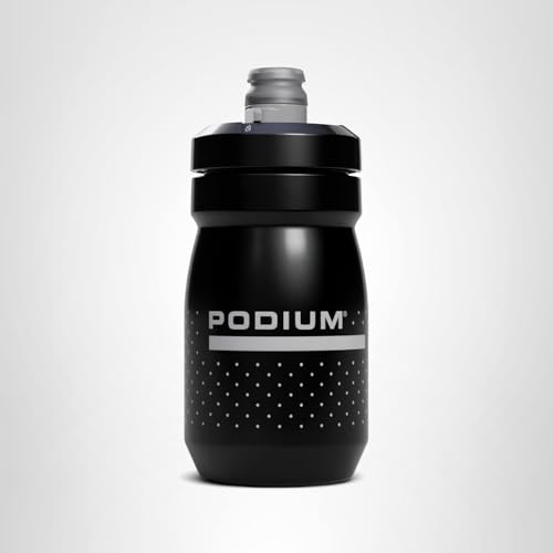CamelBak Podium Bike Water Bottle 15oz – Lightweight Squeeze Bottle with High Flow Cap, Black