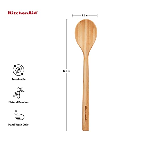 KitchenAid 12-Inch Bamboo Basting Spoon Pack of 12 - Universal Kitchen Utensil