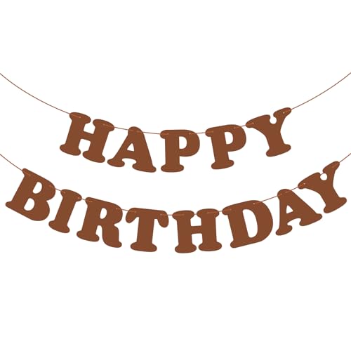 Brown Happy Birthday Banner for Kids & Adults - 13-Piece Set