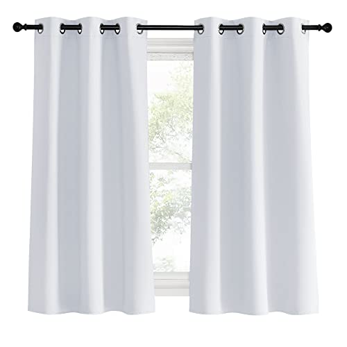 NICETOWN Greyish White Blackout Curtains - 34x60 in, 2 Panels