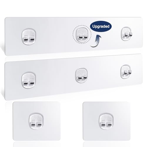 ORD OF SP 4-Pack Adhesive Shower Hooks Replacement, Strong Bathroom Caddy Mounts