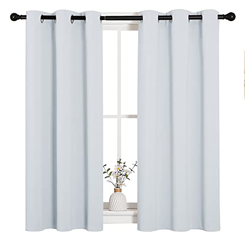 NICETOWN Greyish White Blackout Curtains | 34" x 45" | 2 Panels