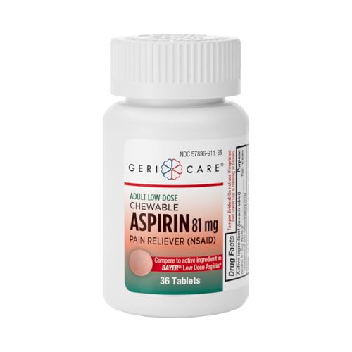 GeriCare Low Dose Adult Chewable Aspirin 81mg - 36 Count