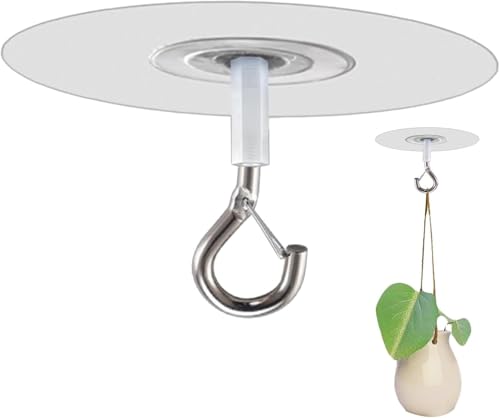 Adhesive Ceiling Hooks with Safety Clasp for Home Decor