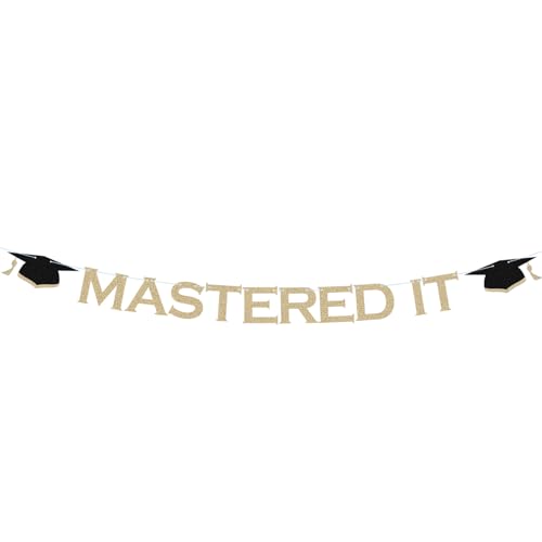 Graduation Party Banner - Pre-Installed Glitter Decorations