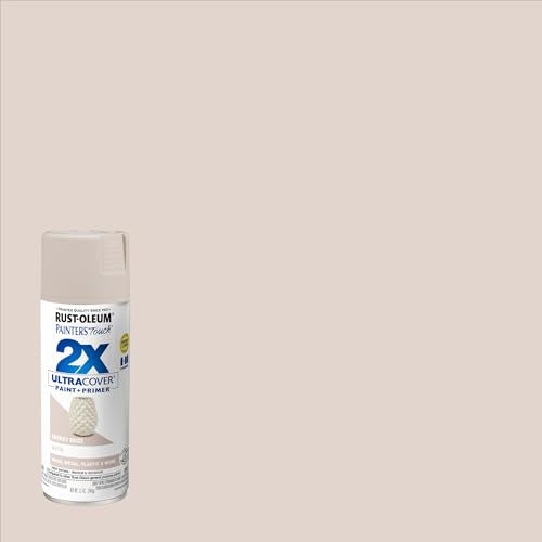 Rust-Oleum Painter's Touch 2X Ultra Cover Spray Paint, Satin Smokey Beige, 12oz