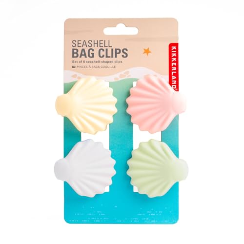 Kikkerland Seashell Bag Clips - Set of 4 Decorative Clips