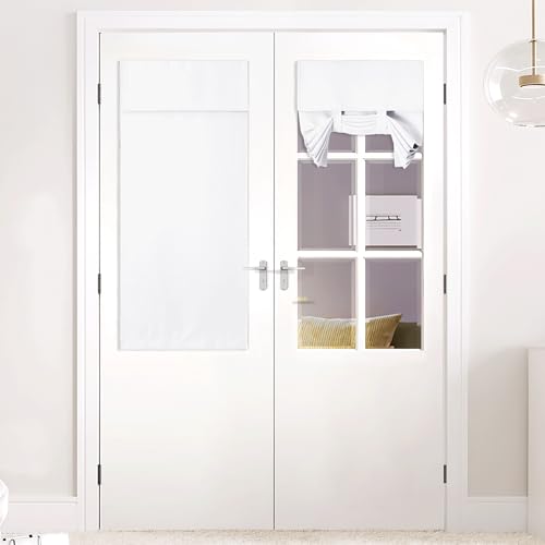 NICETOWN White Blackout Curtain for French Doors - 26" x 50"