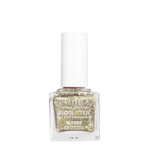 Pacifica Bio Glitter Gold Nail Polish Top Coat – Glossy & Chip-Resistant