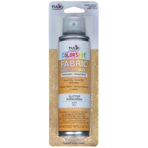 Tulip ColorShot Permanent Glitter Fabric Spray Paint - 3oz Gold Glitter