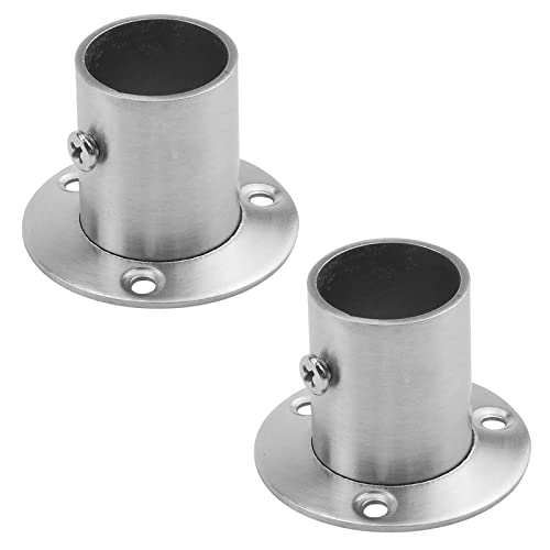 Antrader Stainless Steel Closet Rod Flange - 4-Pack Adjustable Support Holders