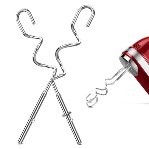 Dough Hooks for KitchenAid Hand Mixer - Stainless Steel Replacement Set