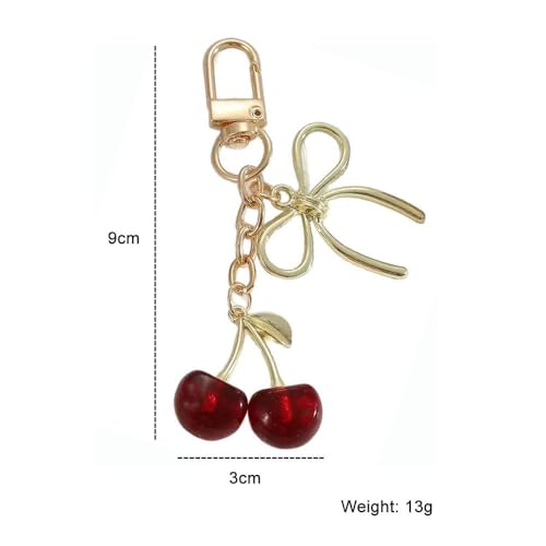 Mini Cherry Bag Charm Keychain for Women - Cute Purse Accessory