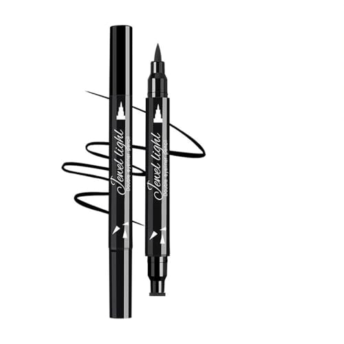 Dual Ended Liquid Eyeliner Pen - Waterproof Winged Cat Eye Stamp & Tip