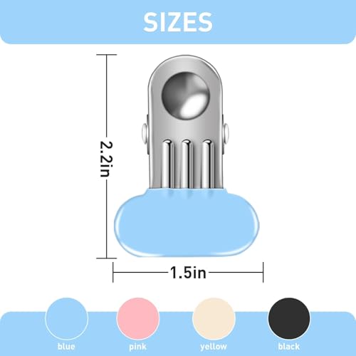 60 Pack Stainless Steel Clothes Pins - Windproof & Rubber Coated