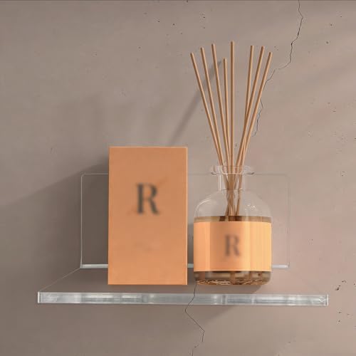 4-Inch Clear Acrylic Floating Wall Shelves - Set of 4 Small Display Ledges