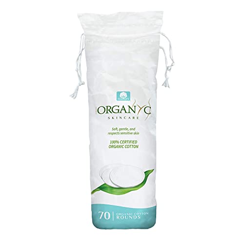 Organyc 100% Organic Cotton Rounds - Biodegradable & Sensitive Skin (70 Count)