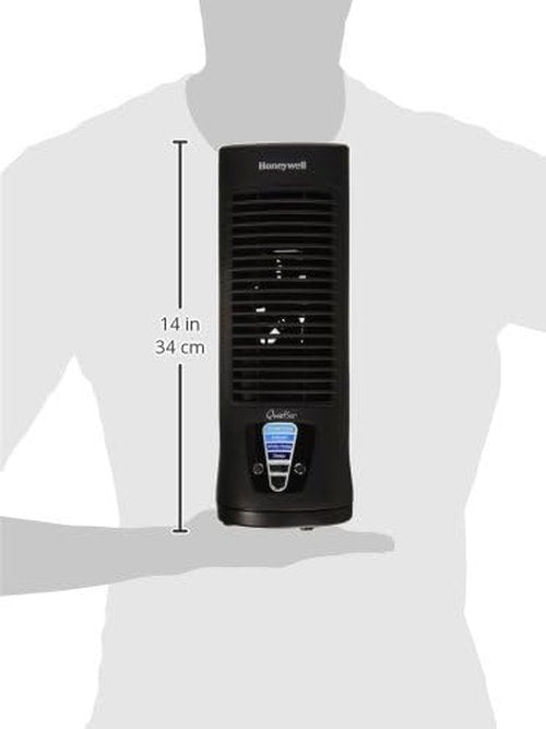 Honeywell QuietSet Personal Desk Fan - Oscillating, Quiet Operation, 4 Power Levels, Black | HTF210B